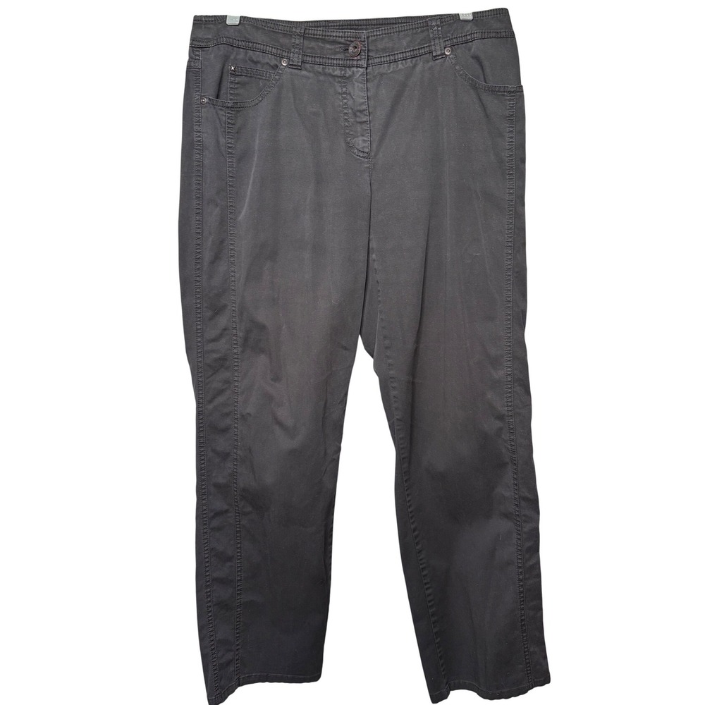 GERRY WEBER Womens Black Danny Straight Leg Pants Sz 12R German Utility Gorpcore